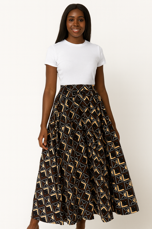 Jupe Longue Wax Élégance